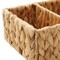 Casafield Set of 2 Water Hyacinth Divided Basket Organizers - Woven Bins for Bathroom, Bedroom, Laundry, Pantry, Shelves